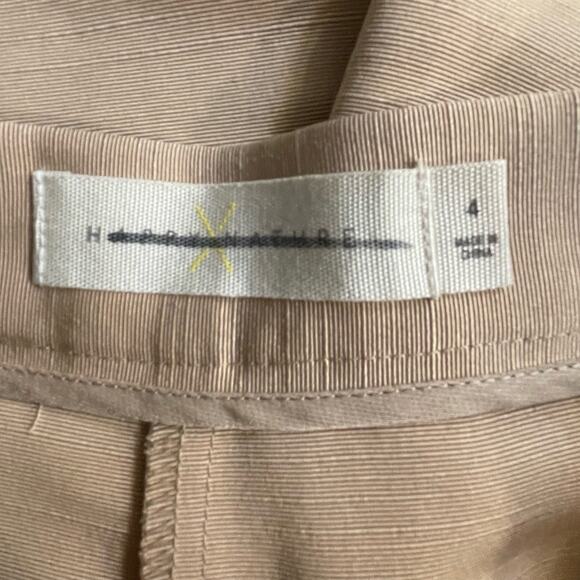 Happy X Nature‎ Pants Wide Leg Beige Textured Trousers Sz 4 Pleated High Waisted - Picture 7 of 9